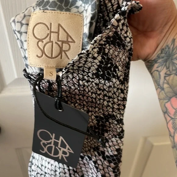 Chaser smocked waist snake print faux wrap midi - Picture 5 of 5